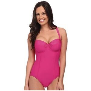 💖 Seafolly Goddess Pleated Molded D-Cup Maillot, Sz US 10, AU 14